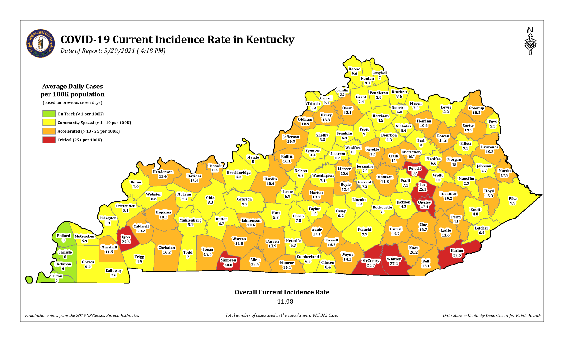 Red zone counties 3/29/21